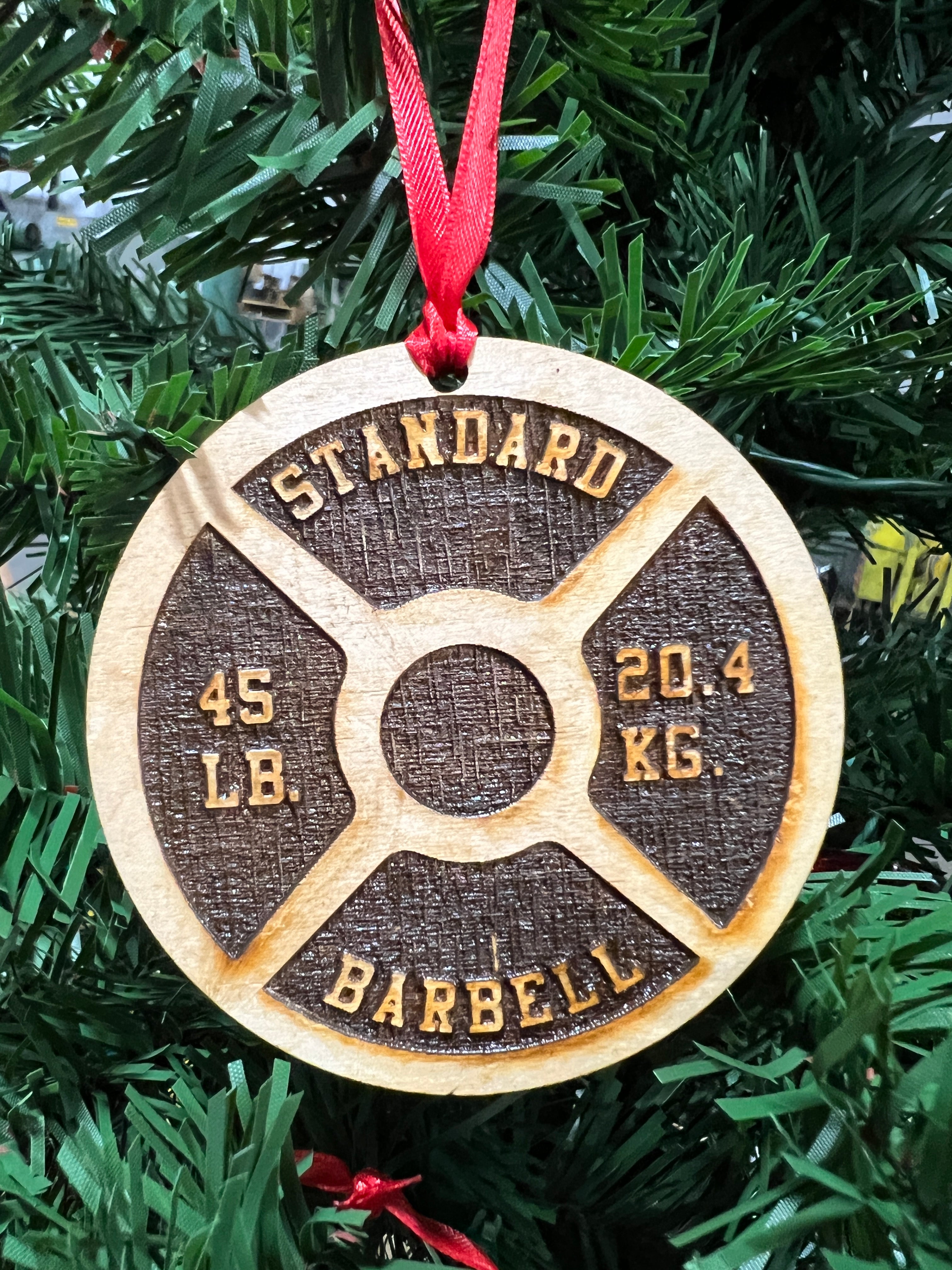 Micro Gainz Wooden Christmas Tree Ornaments 4 Pack
