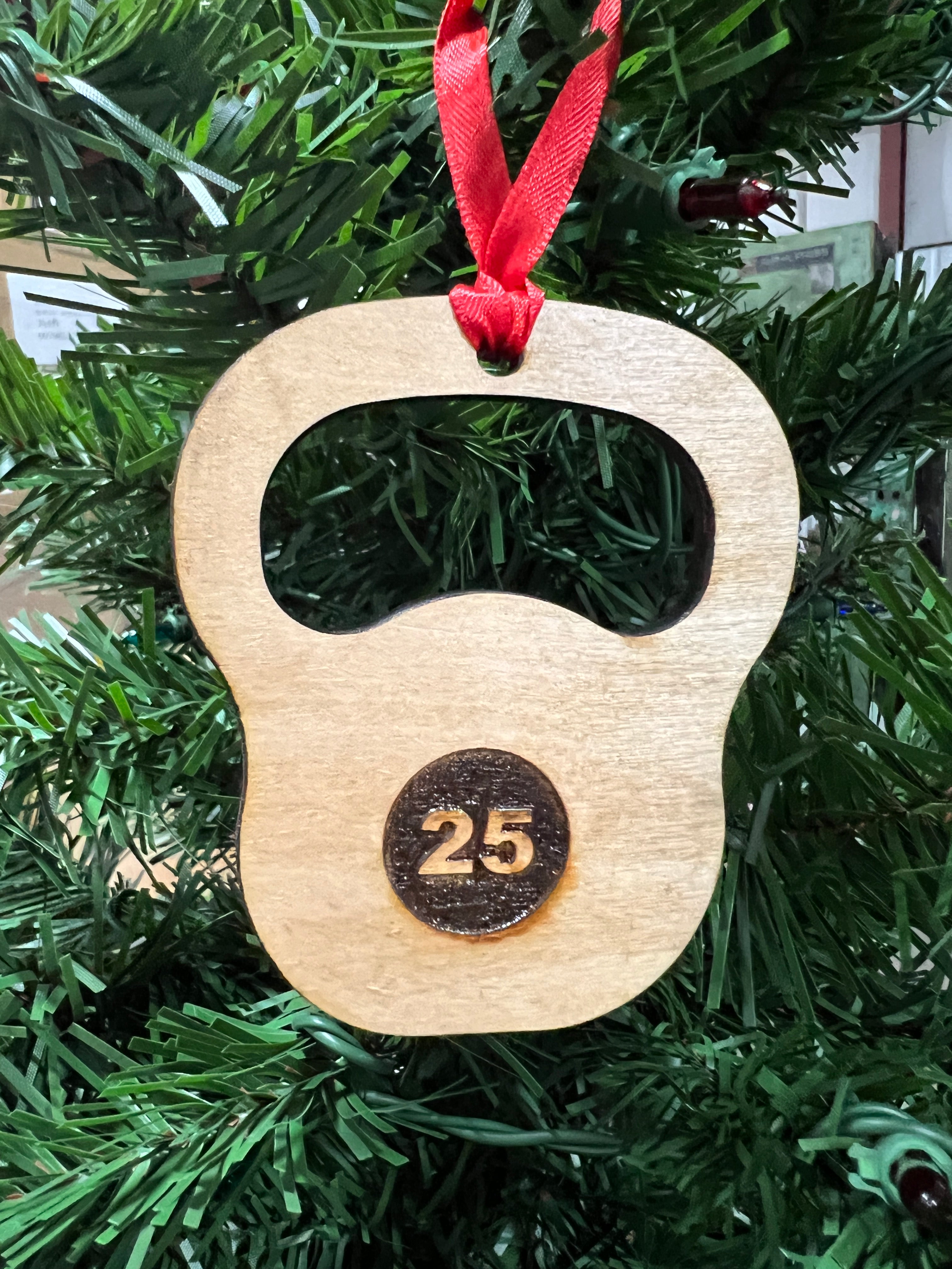 Micro Gainz Wooden Christmas Tree Ornaments 4 Pack