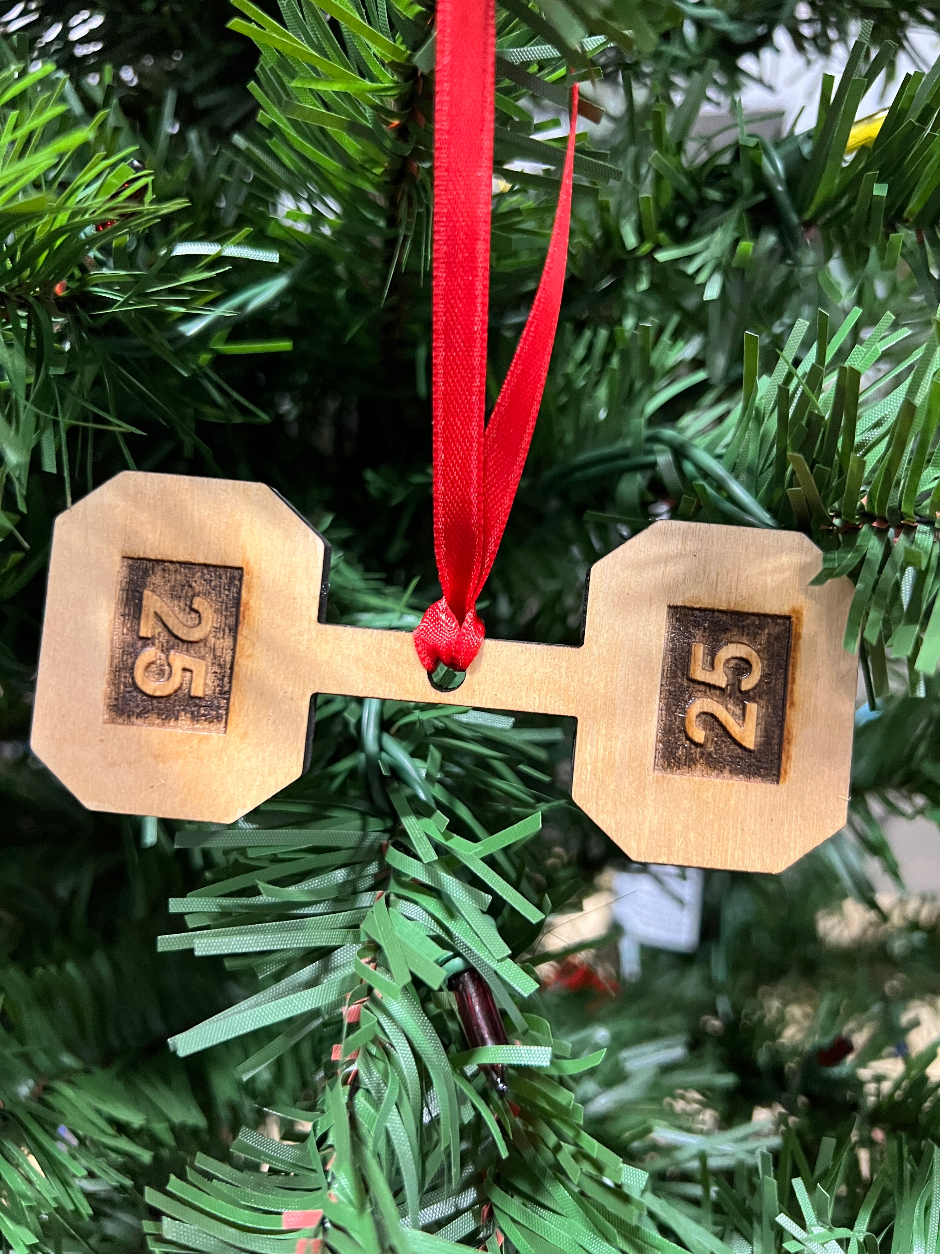 Micro Gainz Wooden Christmas Tree Ornaments 4 Pack