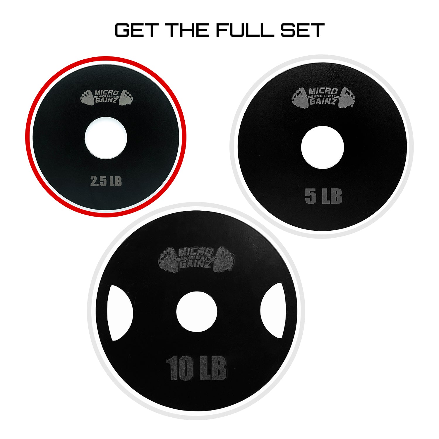 Micro Gainz Steel Olympic Weight Plates Pair of 2.5LB Plates