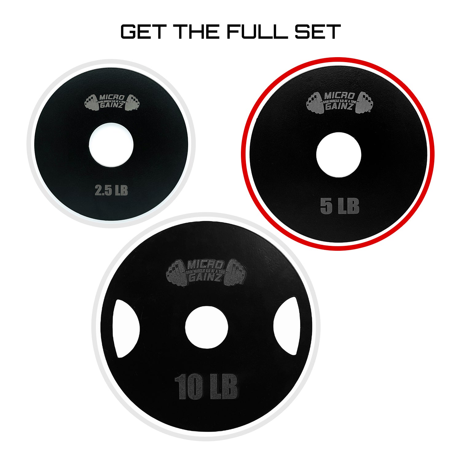 Micro Gainz Steel Olympic Weight Plates Pair of 5LB Plates