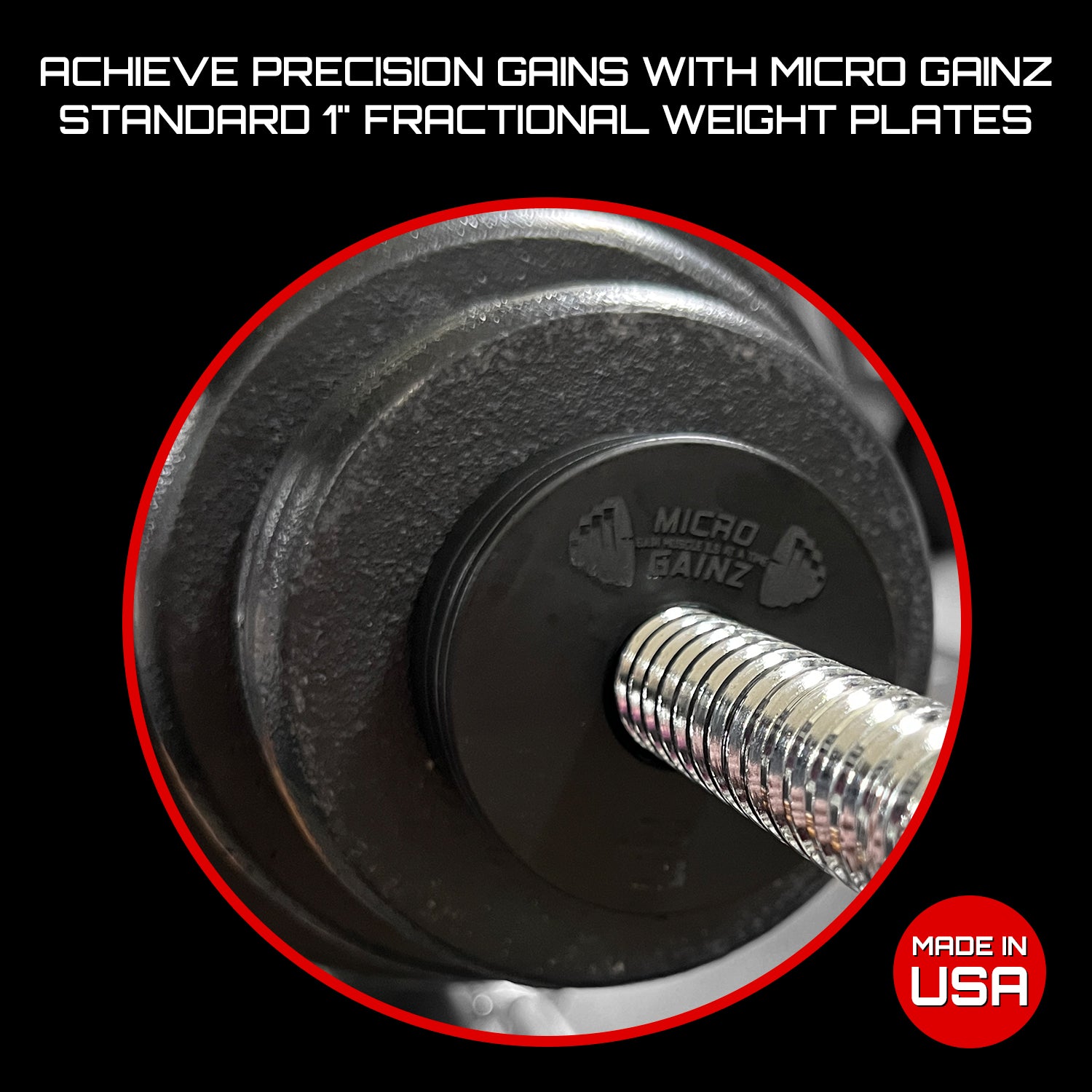 Micro Gainz Standard 1-Inch Center Hole Fractional Weight Plates Pair of 1LB Plates
