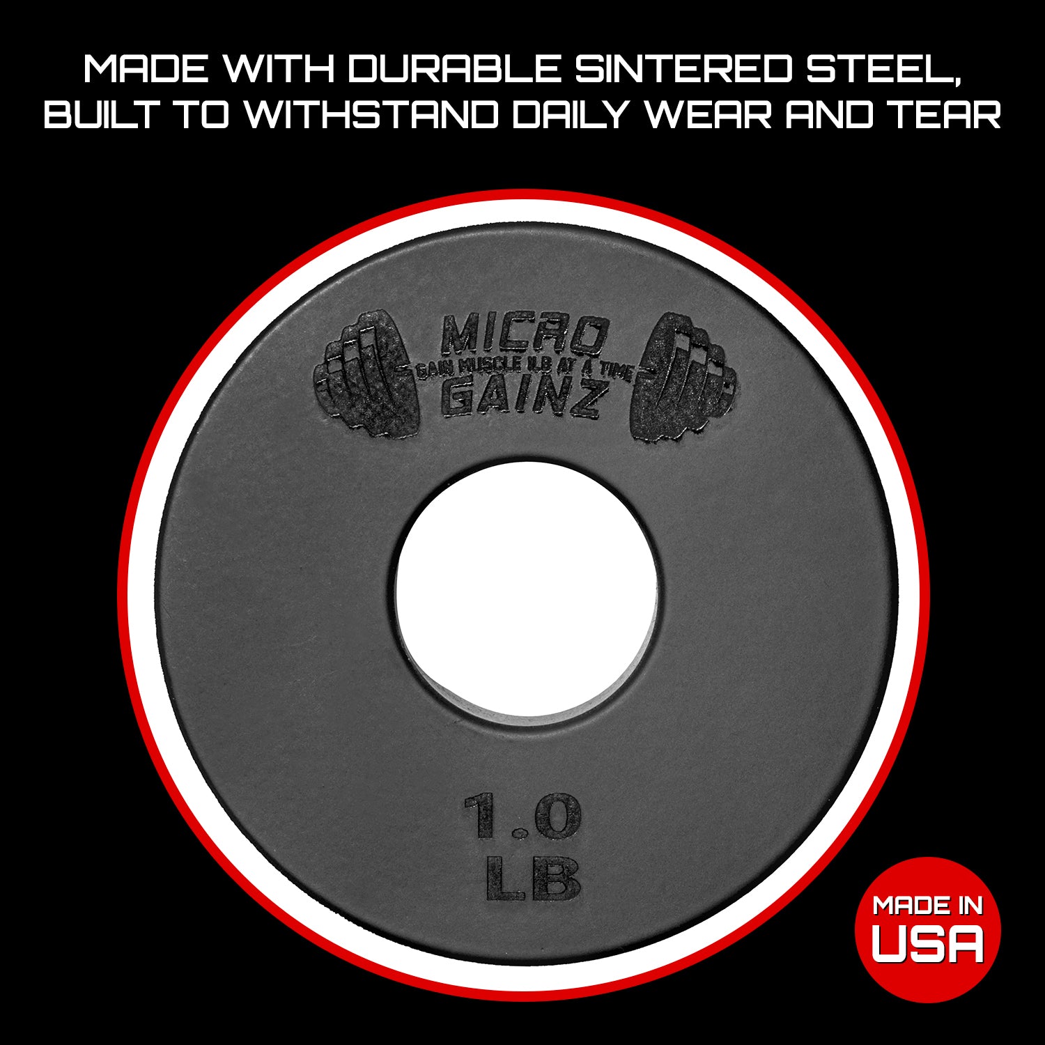 Micro Gainz Standard 1-Inch Center Hole Fractional Weight Plates Pair of 1LB Plates