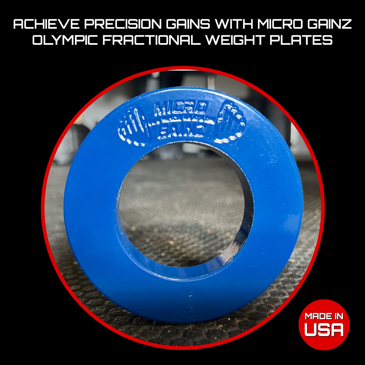 Micro Gainz Olympic Size Fractional Weight Plates Pair of Blue .75LB Plates