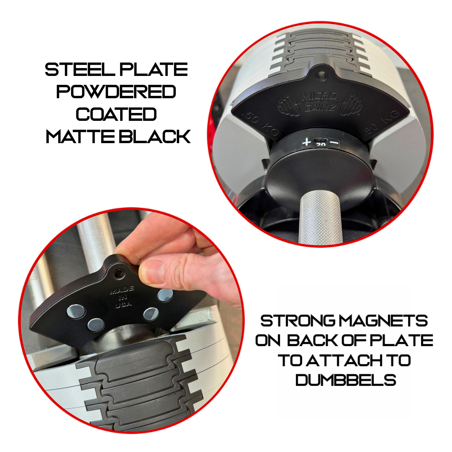 Micro Gainz .50KG Magnetic Weight Attachment for Nuobell Kilogram Adjustable Dumbbells