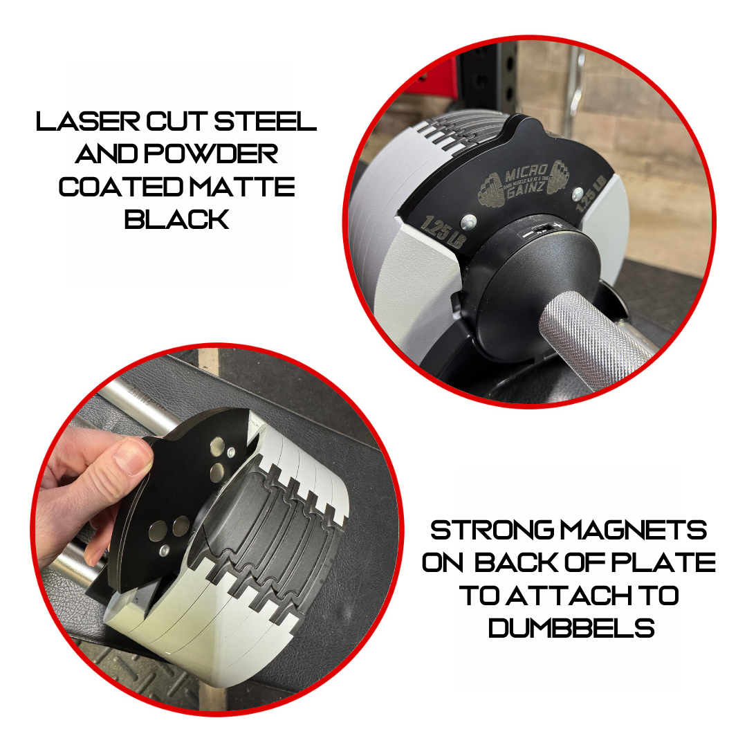 Micro Gainz 1.25LB Magnetic Weight Attachment for Nuobell Adjustable Dumbbells 4 Plate Set (BLEMISHED SET)