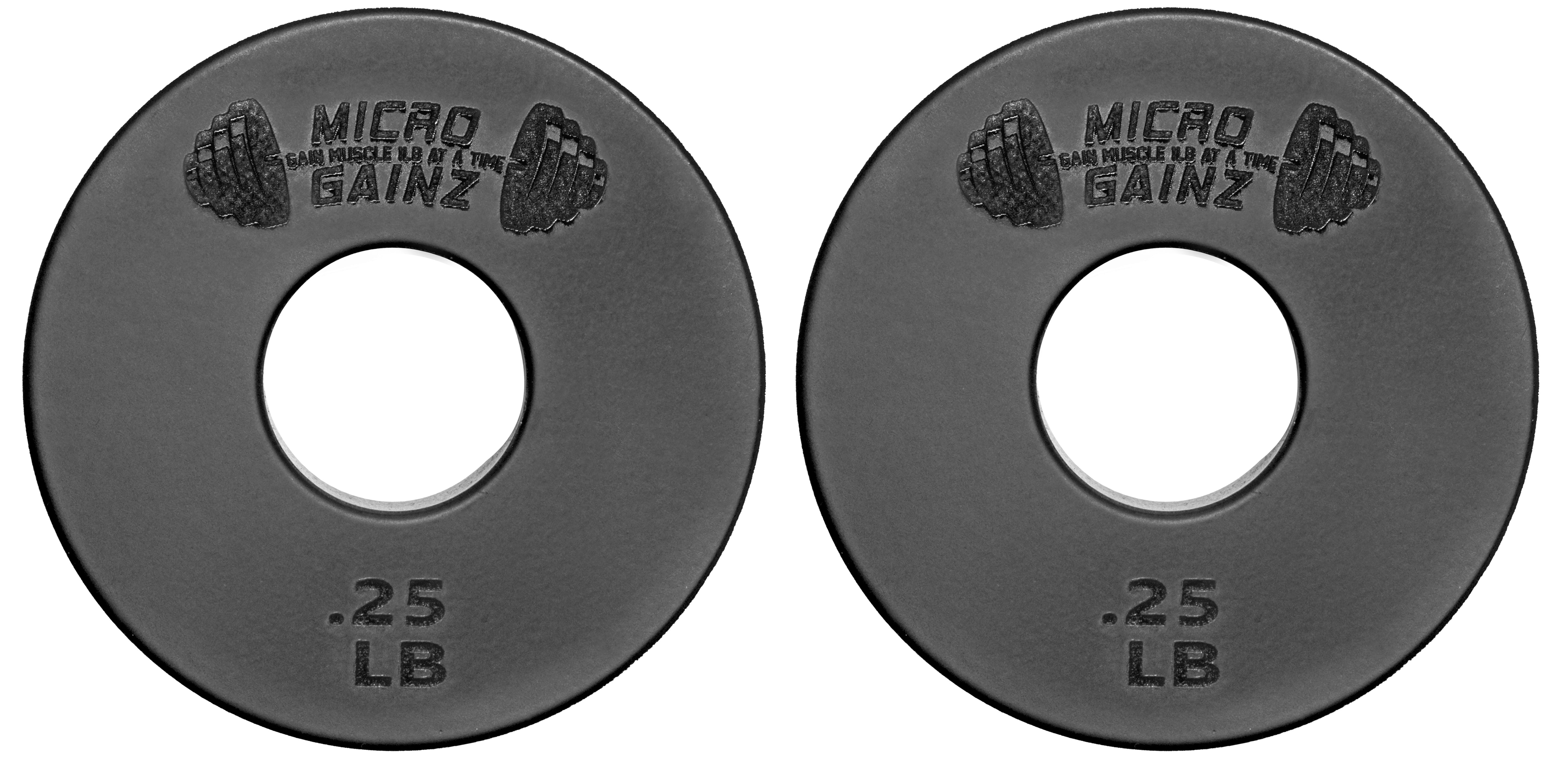 Micro Gainz Standard 1-Inch Center Hole Fractional Weight Plates Pair of .25LB Plates
