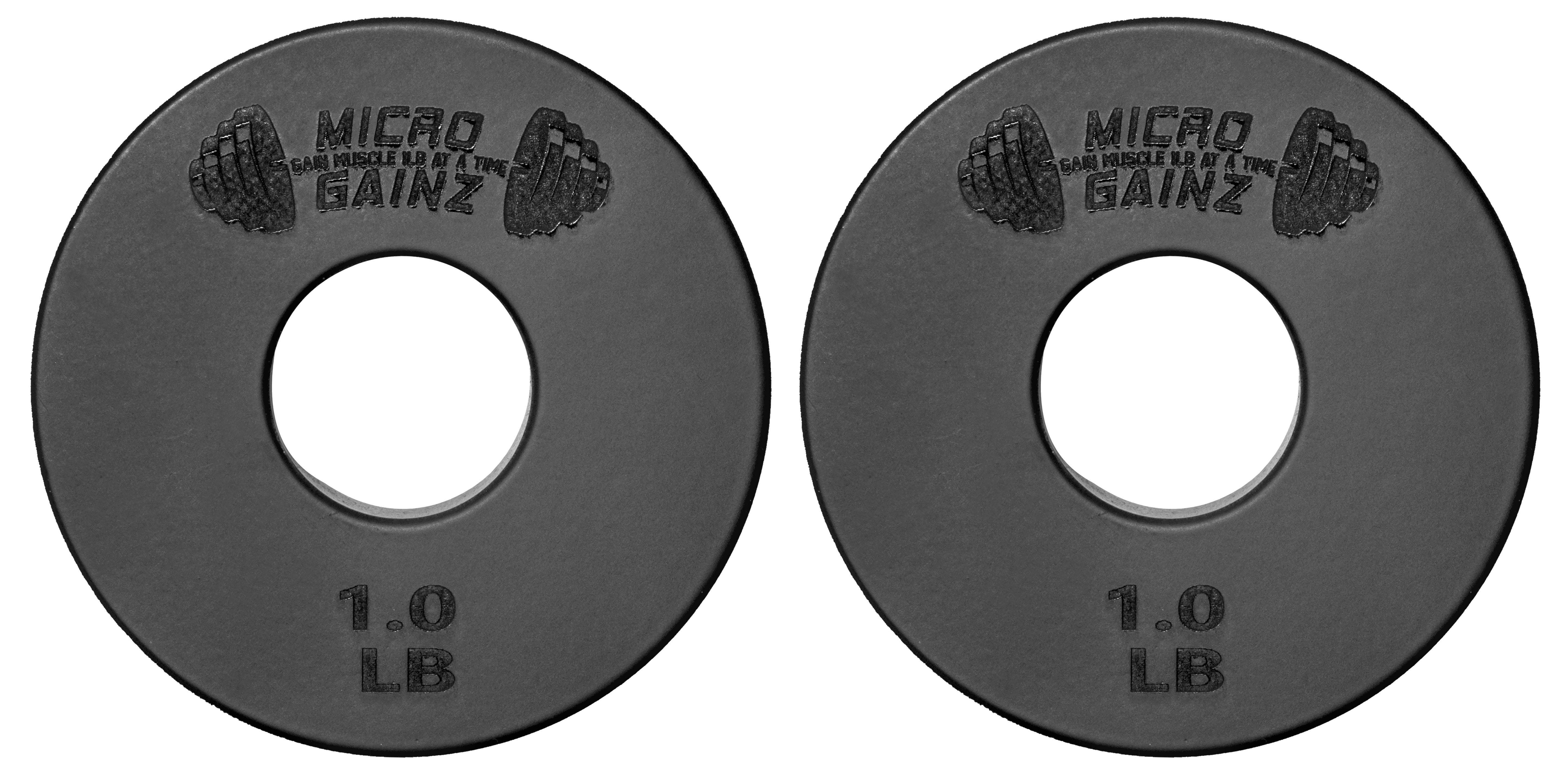 Micro Gainz Standard 1-Inch Center Hole Fractional Weight Plates Pair of 1LB Plates