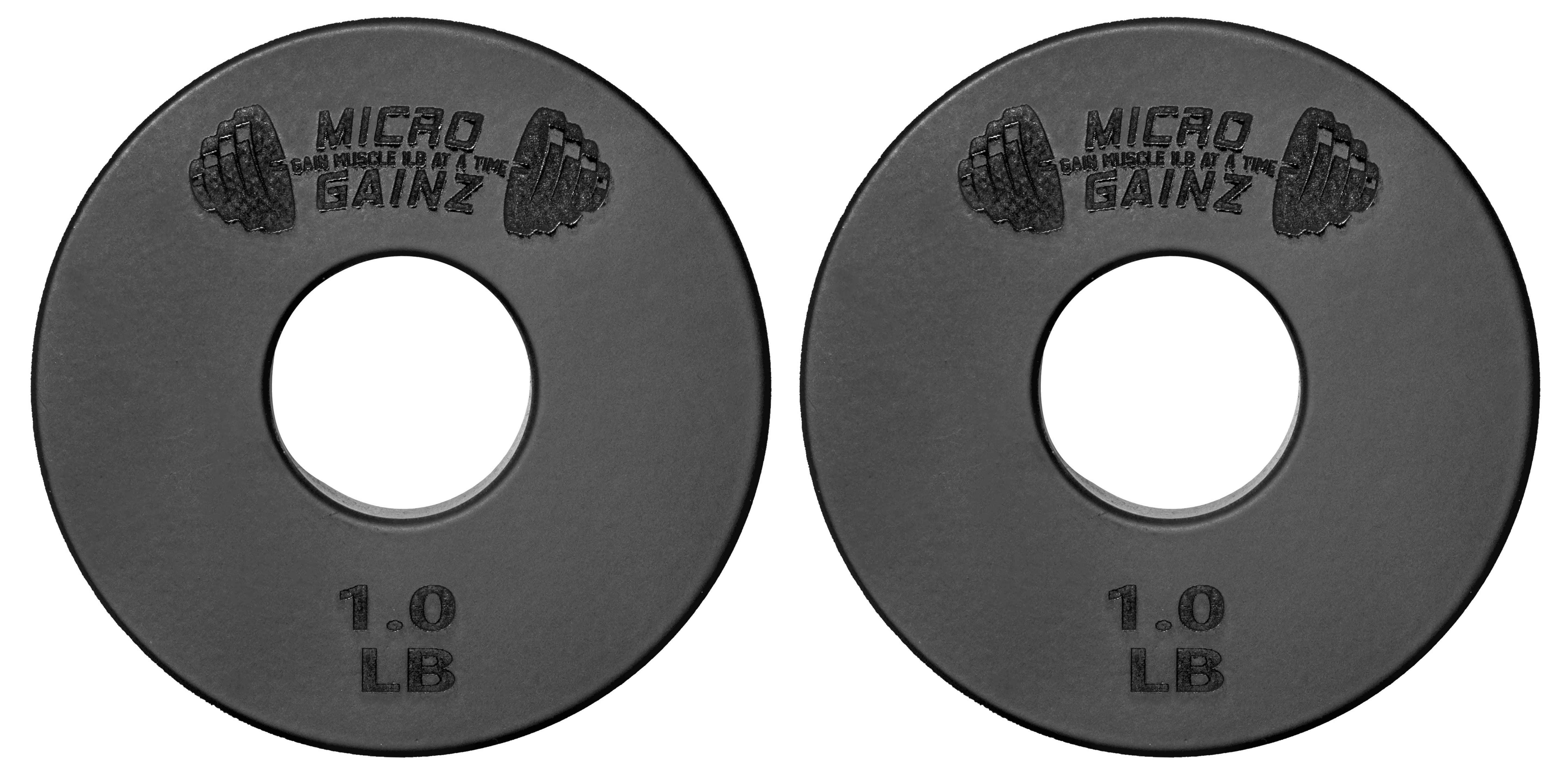 Micro Gainz Standard 1-Inch Center Hole Fractional Weight Plates Pair of 1LB Plates (BLEMISHED SET)