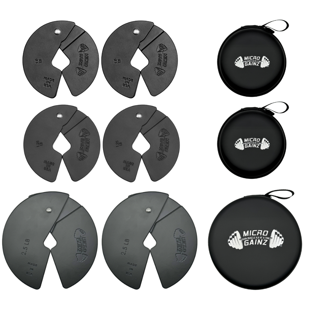Micro Gainz Triple Pack of 1LB, 1.25LB, & 2.5LB Dumbbell Fractional Weight Plates