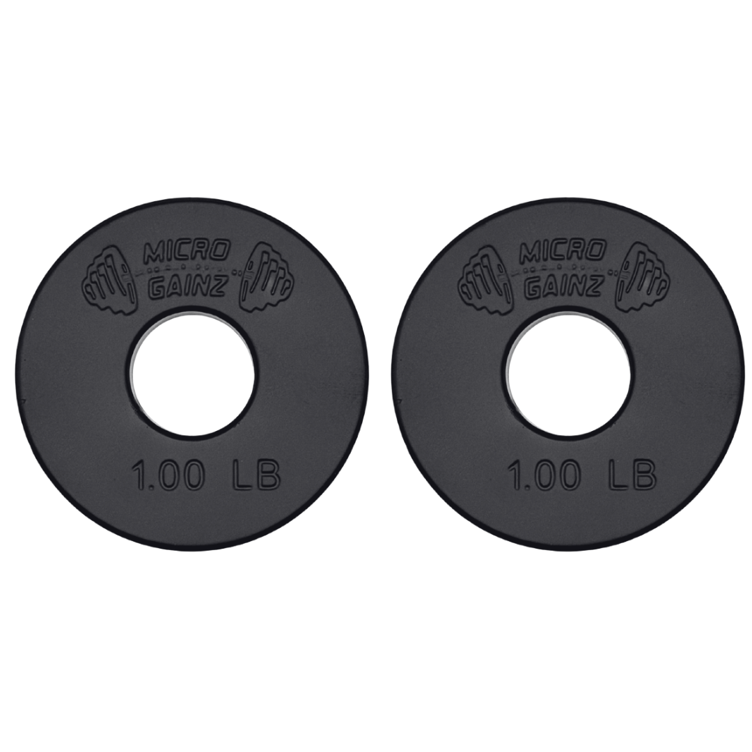 Micro Gainz Standard 1-Inch Center Hole Fractional Weight Plates Pair of 1LB Plates
