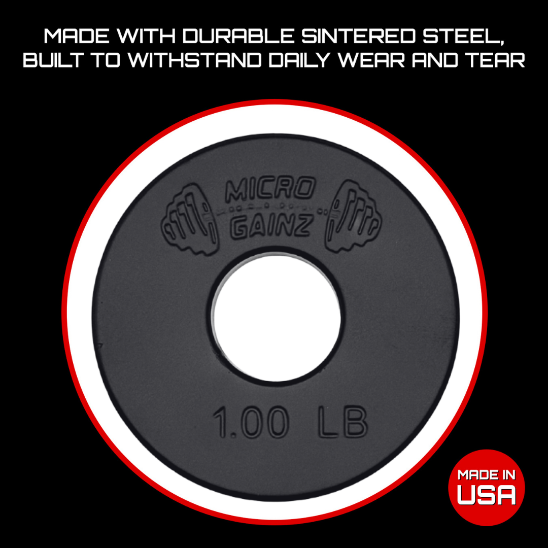 Micro Gainz Standard 1-Inch Center Hole Fractional Weight Plates Pair of 1LB Plates