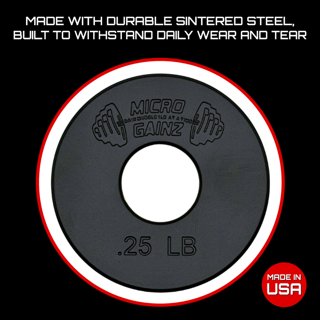 Micro Gainz Standard 1-Inch Center Hole Fractional Weight Plates Pair of .25LB Plates
