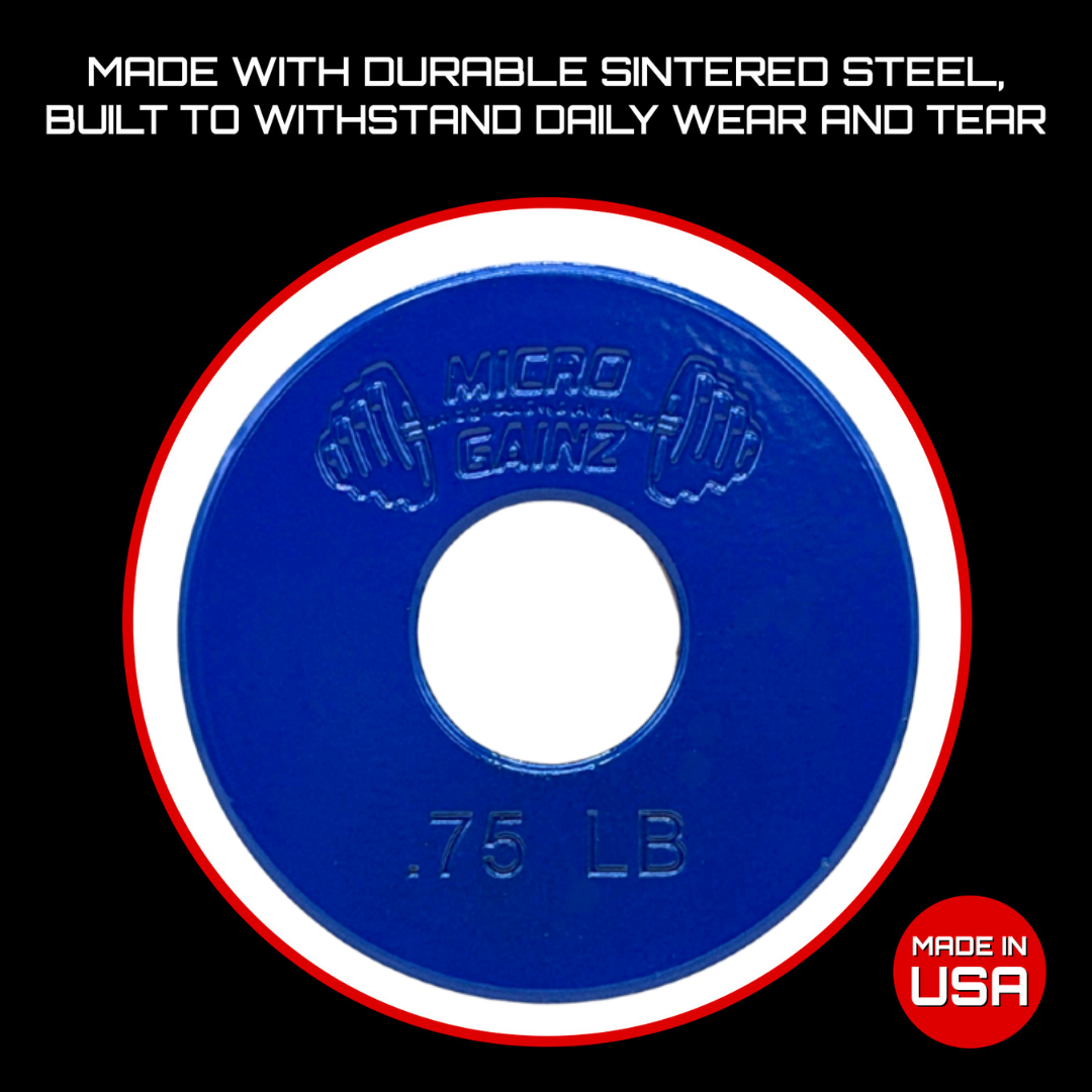 Micro Gainz Standard 1-Inch Center Hole Fractional Weight Plates Pair of .75LB Plates