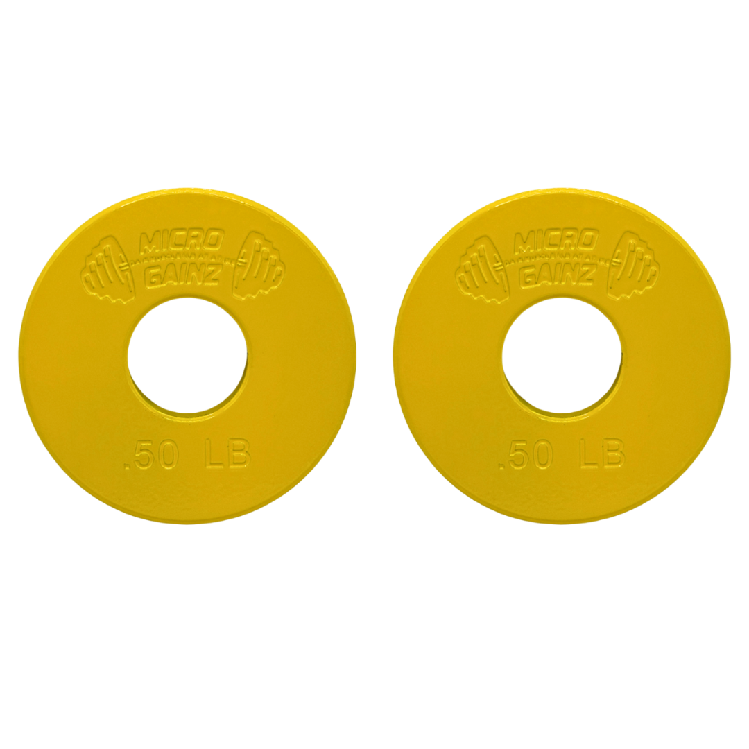 Micro Gainz Standard 1-Inch Center Hole Fractional Weight Plates Pair of .50LB Plates