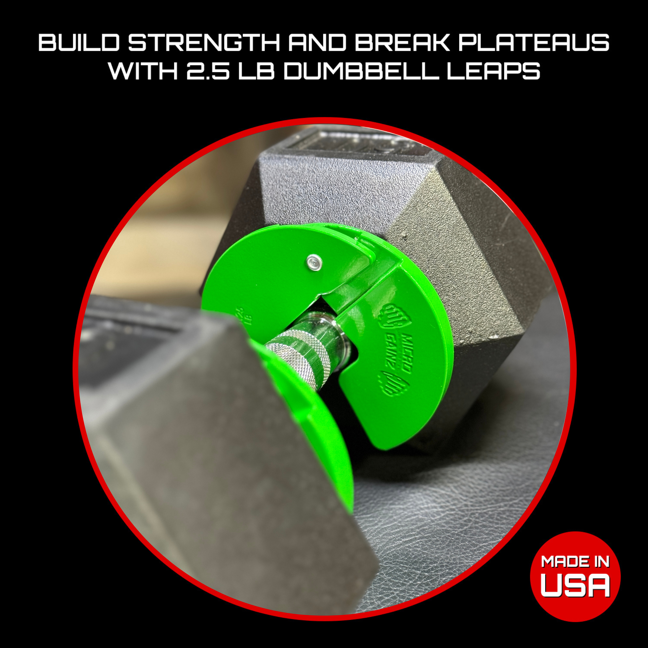 Micro Gainz Green 1.25LB Dumbbell Fractional Weight Plates