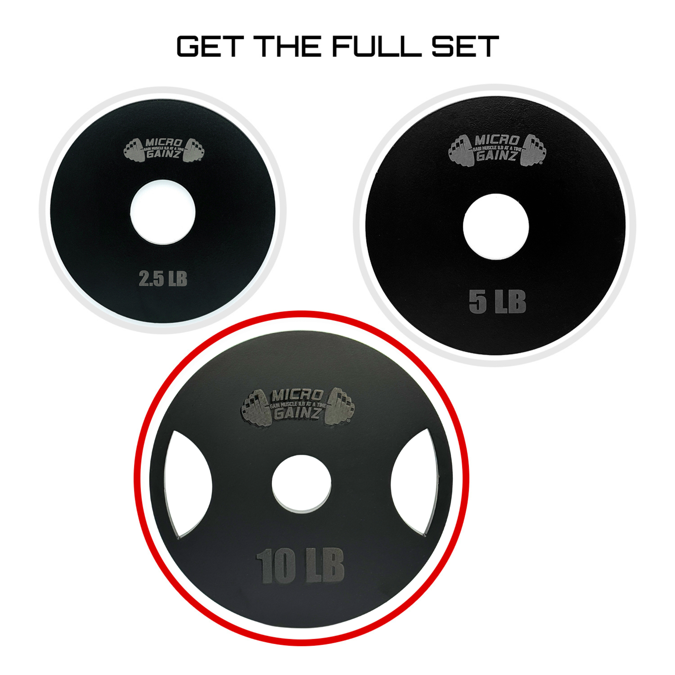 Micro Gainz Steel Olympic Weight Plates Pair of 10LB Plates