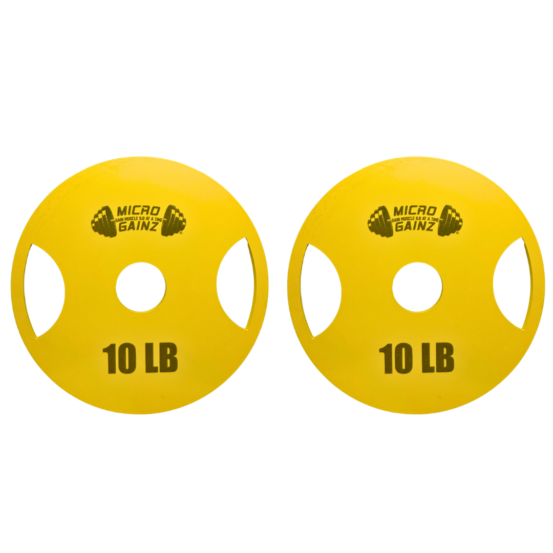 Micro Gainz Steel Olympic Weight Plates Pair of 10LB Plates