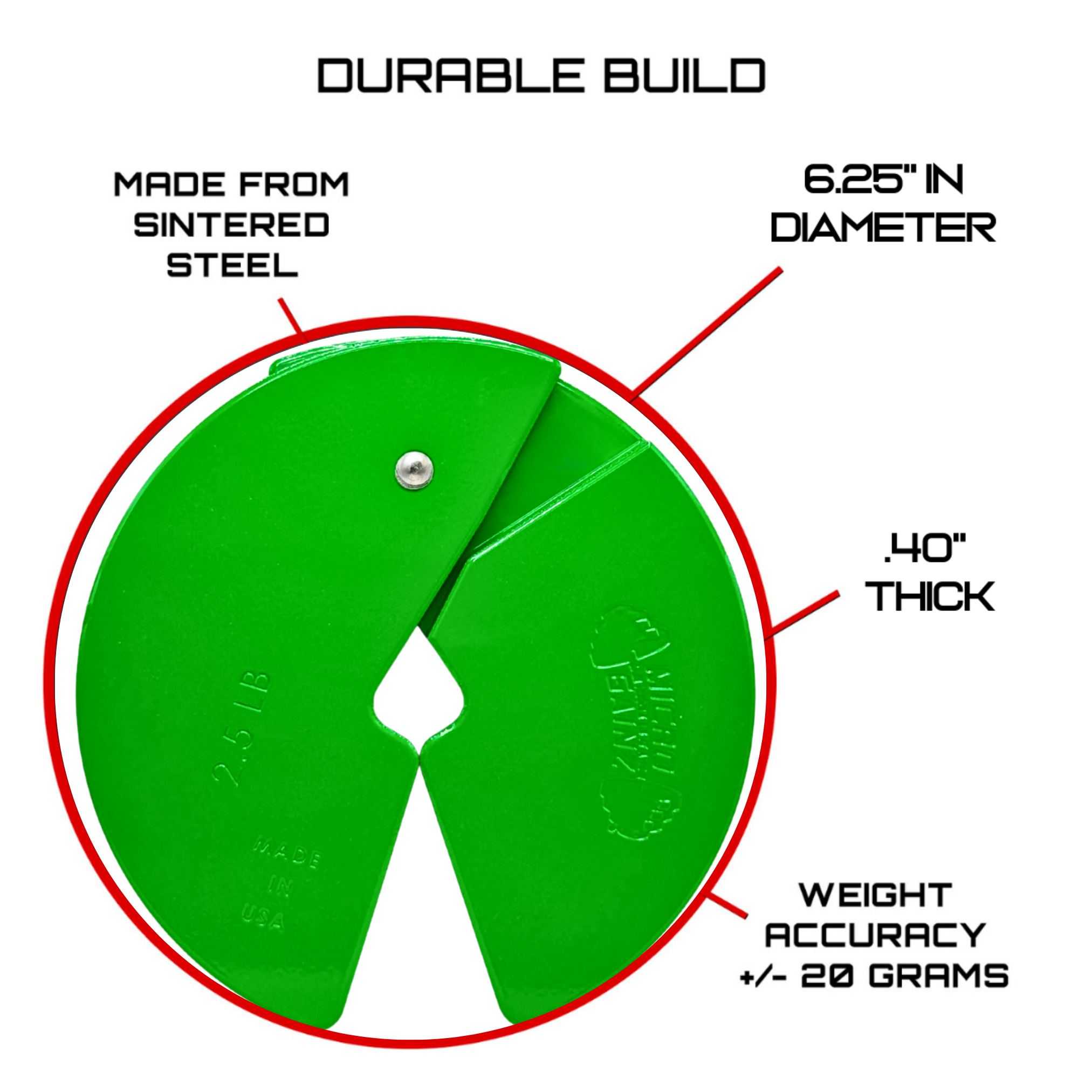 Micro Gainz Green 2.5LB Dumbbell Fractional Weight Plates