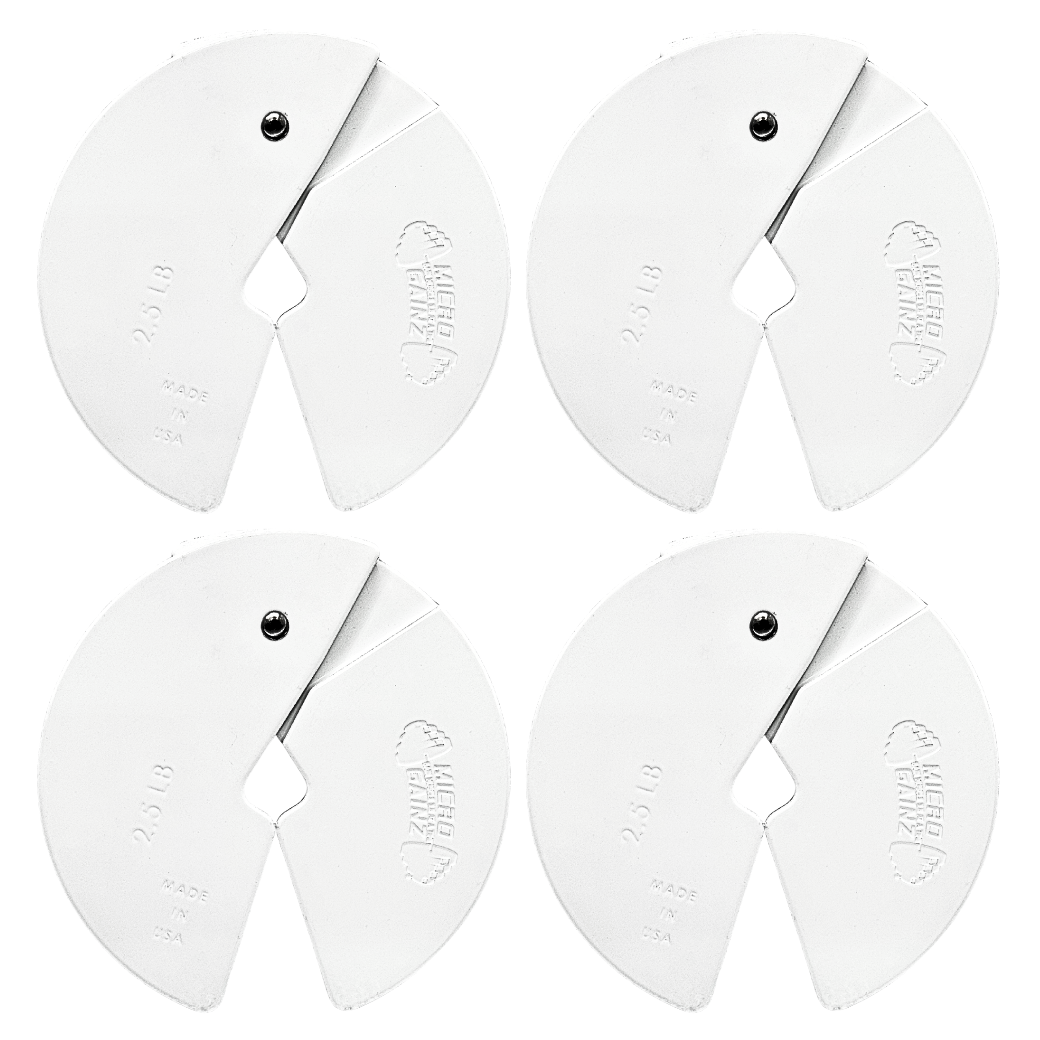 Micro Gainz White 2.5LB Dumbbell Fractional Weight Plates