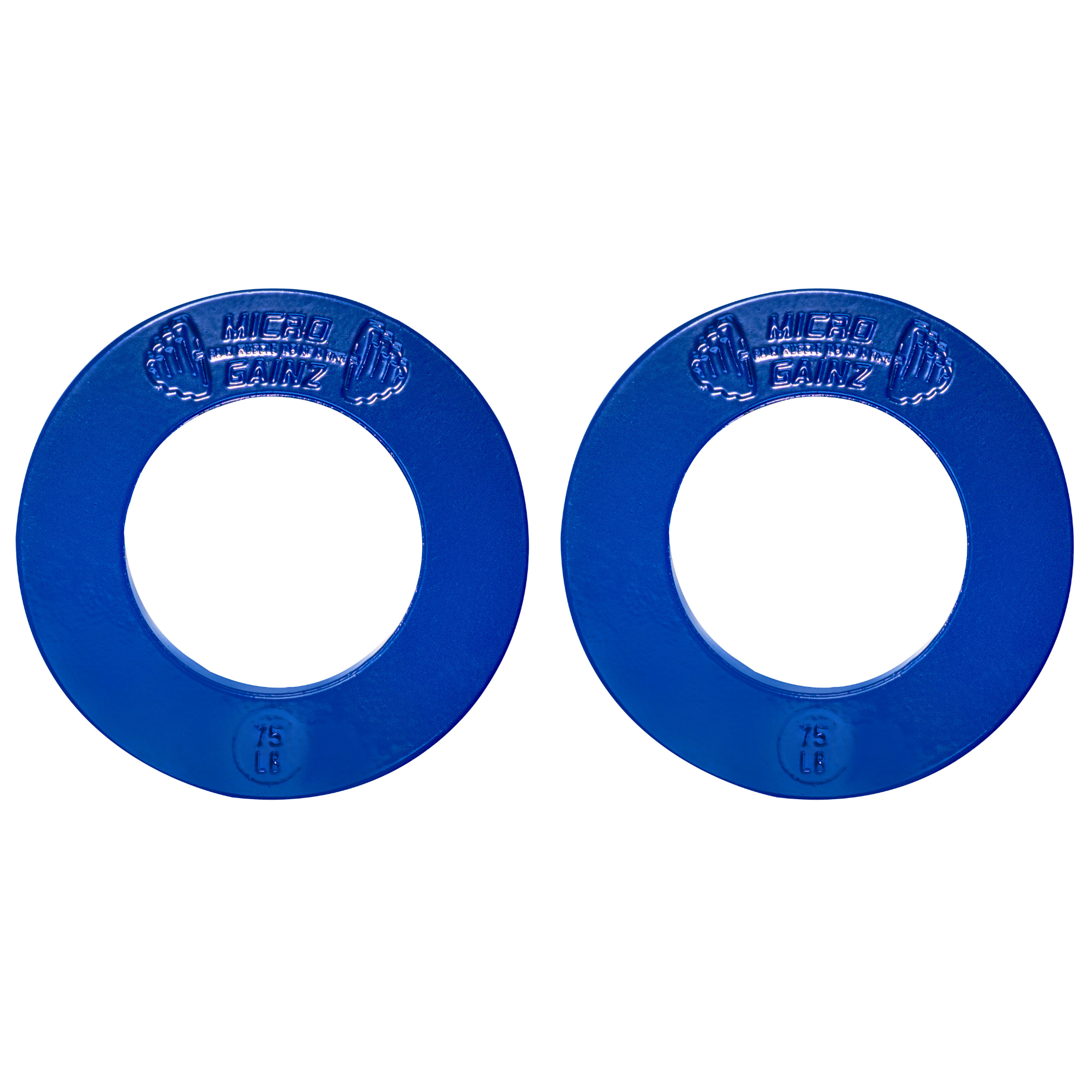 Micro Gainz Olympic Size Fractional Weight Plates Pair of Blue .75LB Plates