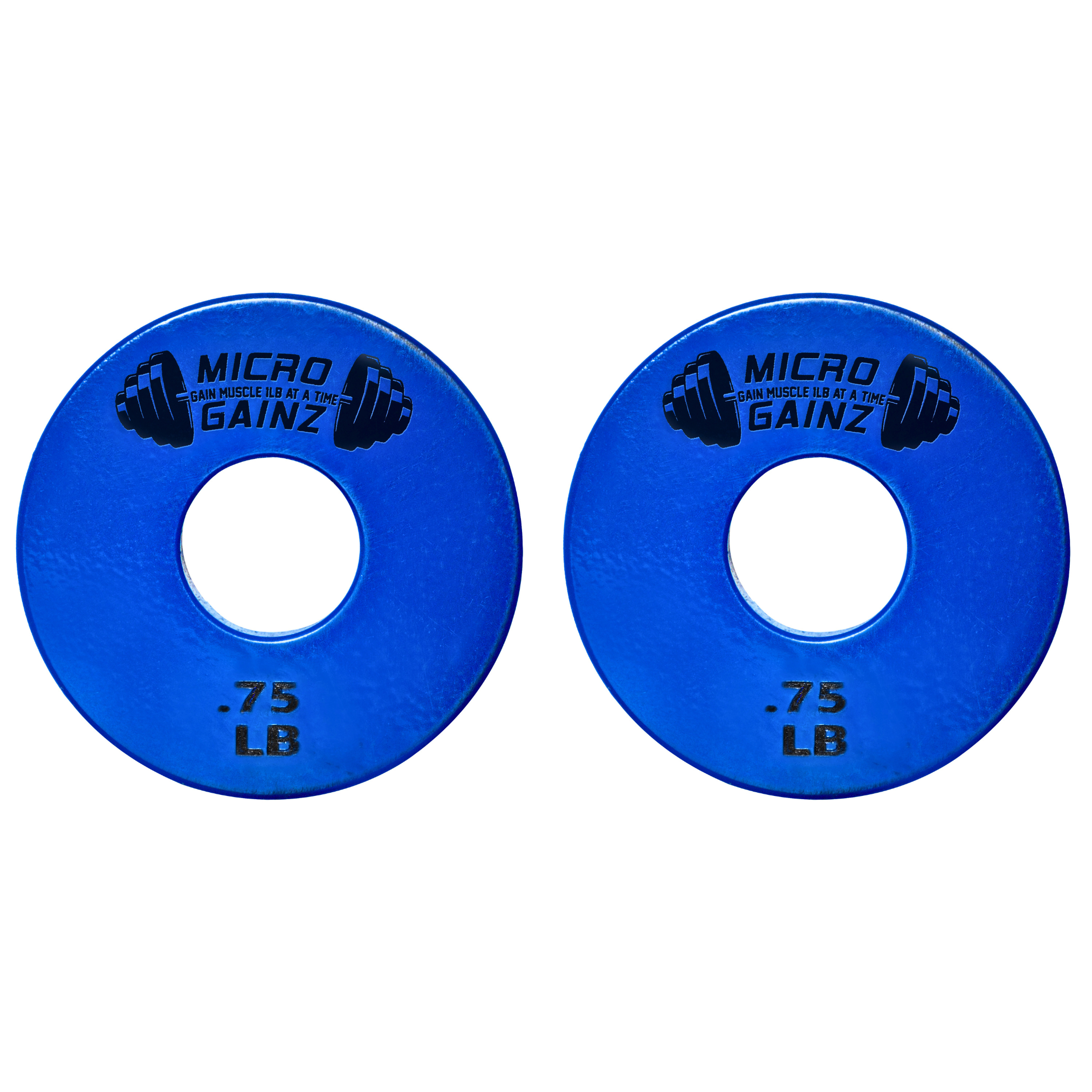 Micro Gainz Standard 1-Inch Center Hole Fractional Weight Plates Pair of Blue .75LB Plates