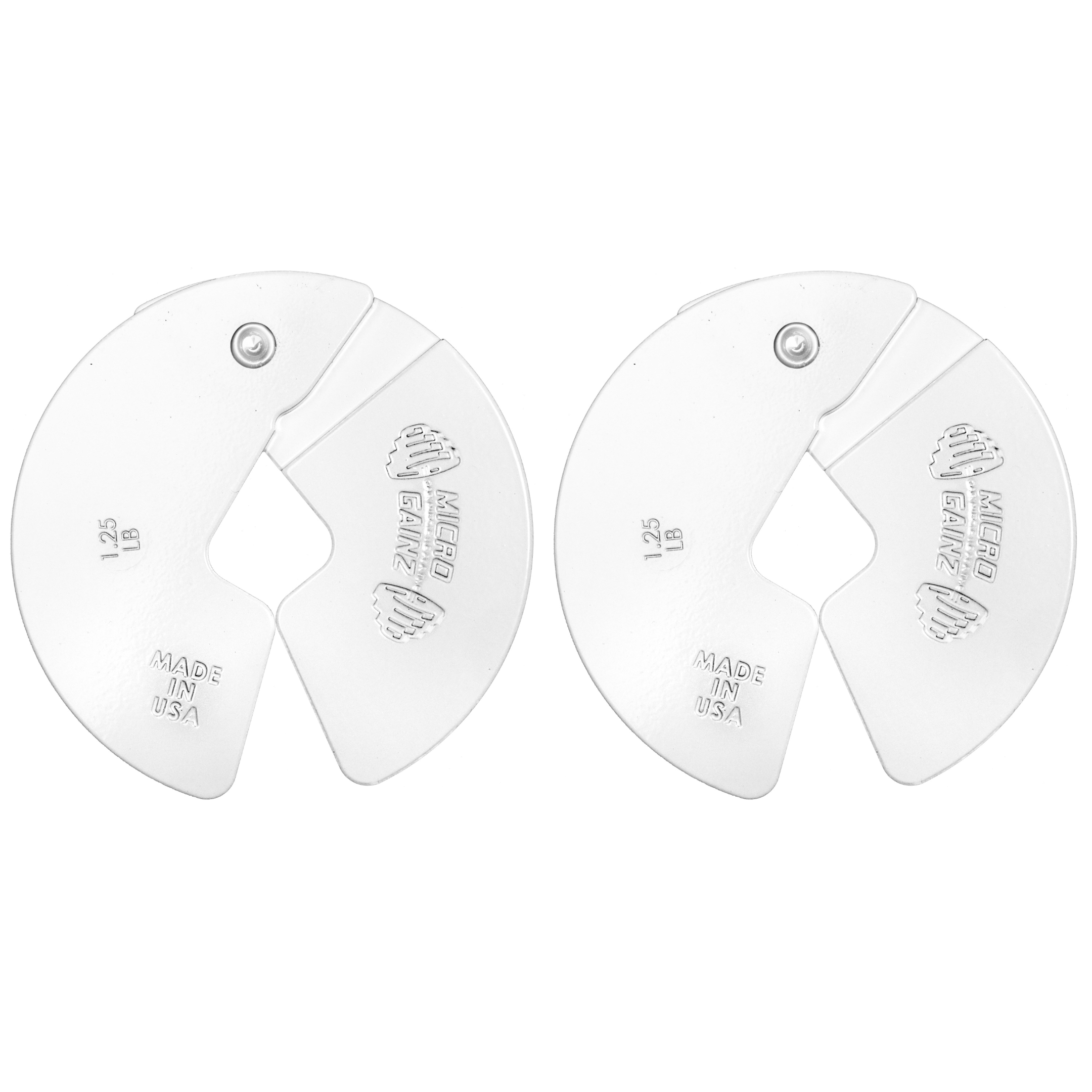 Micro Gainz White 1.25LB Dumbbell Fractional Weight Plates
