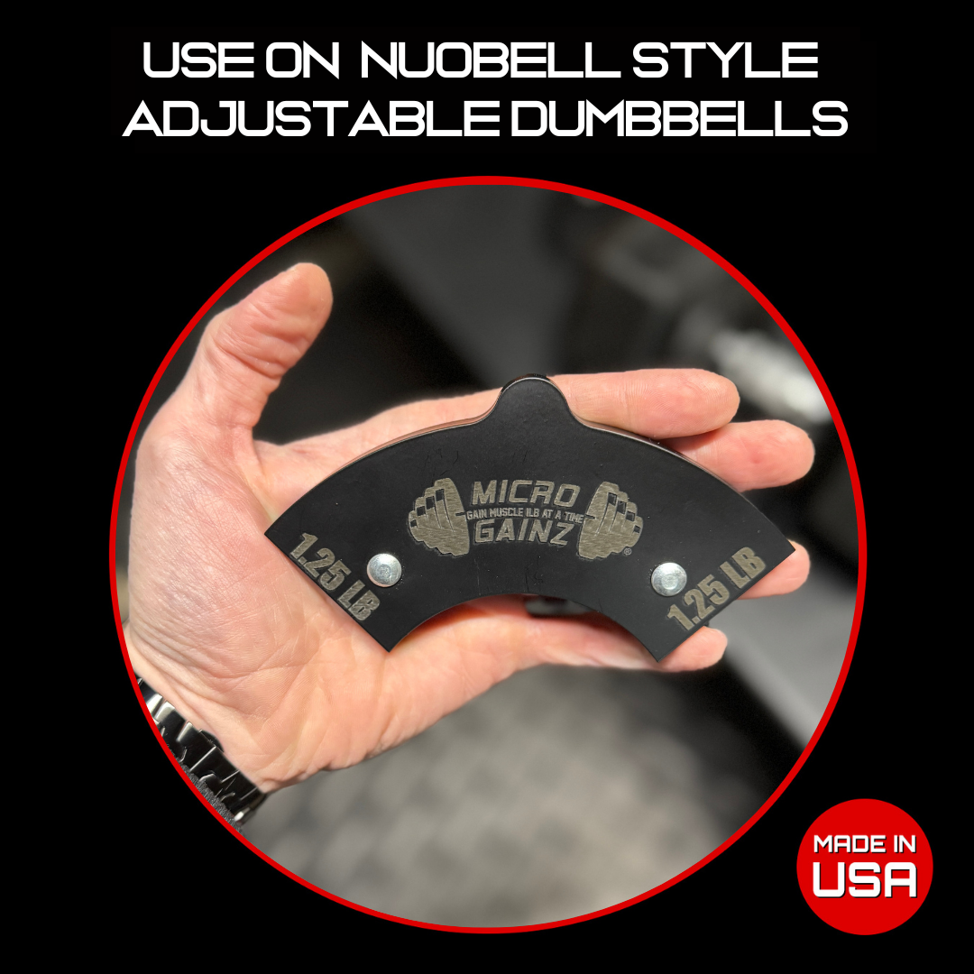 Micro Gainz 1.25LB Magnetic Weight Attachment for Nuobell Adjustable Dumbbells 4 Plate Set (BLEMISHED SET)