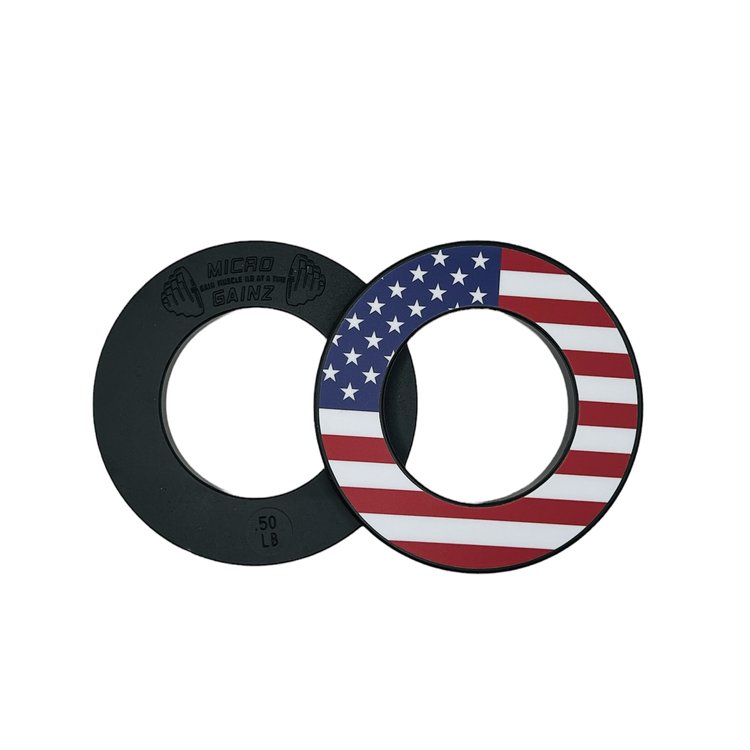 Micro Gainz US Flag Plate Snacks Vinyl Plate Decal for Micro Weight Plates