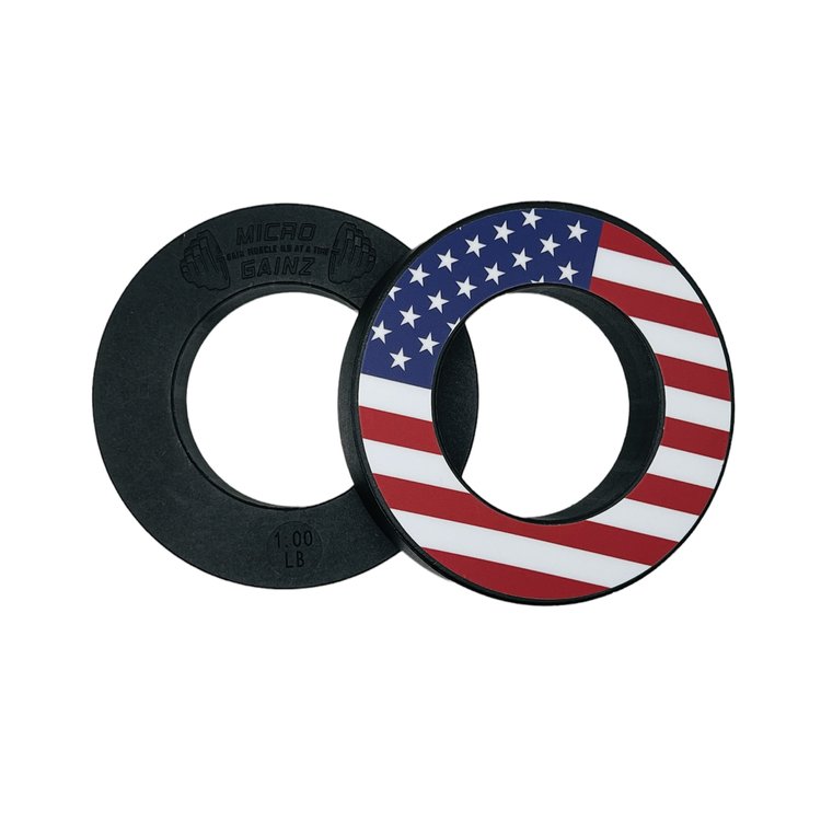 Micro Gainz US Flag Plate Snacks Vinyl Plate Decal for Micro Weight Plates