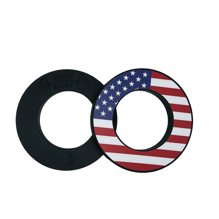 Micro Gainz US Flag Plate Snacks Vinyl Plate Decal for Micro Weight Plates