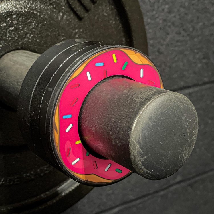 Micro Gainz Donut Plate Snacks Vinyl Plate Decal for Micro Weight Plates