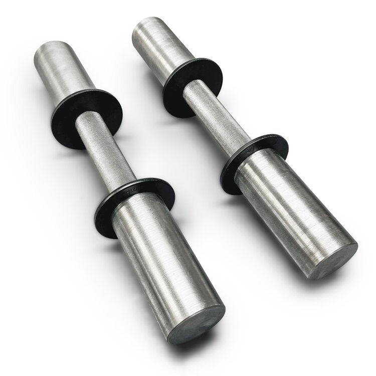 Micro Gainz Premium 2" Olympic Size Steel 14.5-Inch Loadable Dumbbell Handle, Set of 2