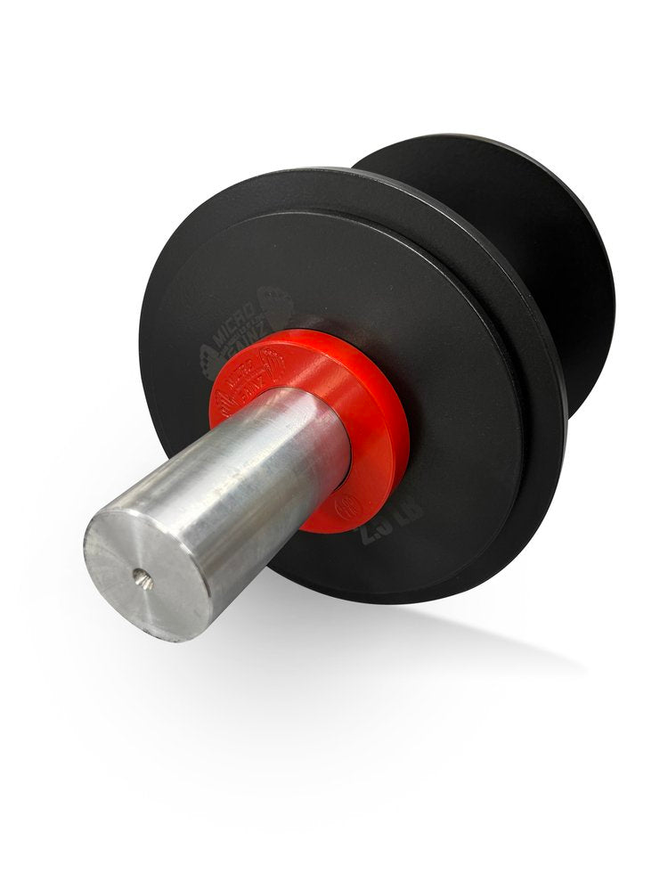 Micro Gainz 2" Olympic Size Thick Grip Aluminum Loadable Dumbbell Handles, Set of 2