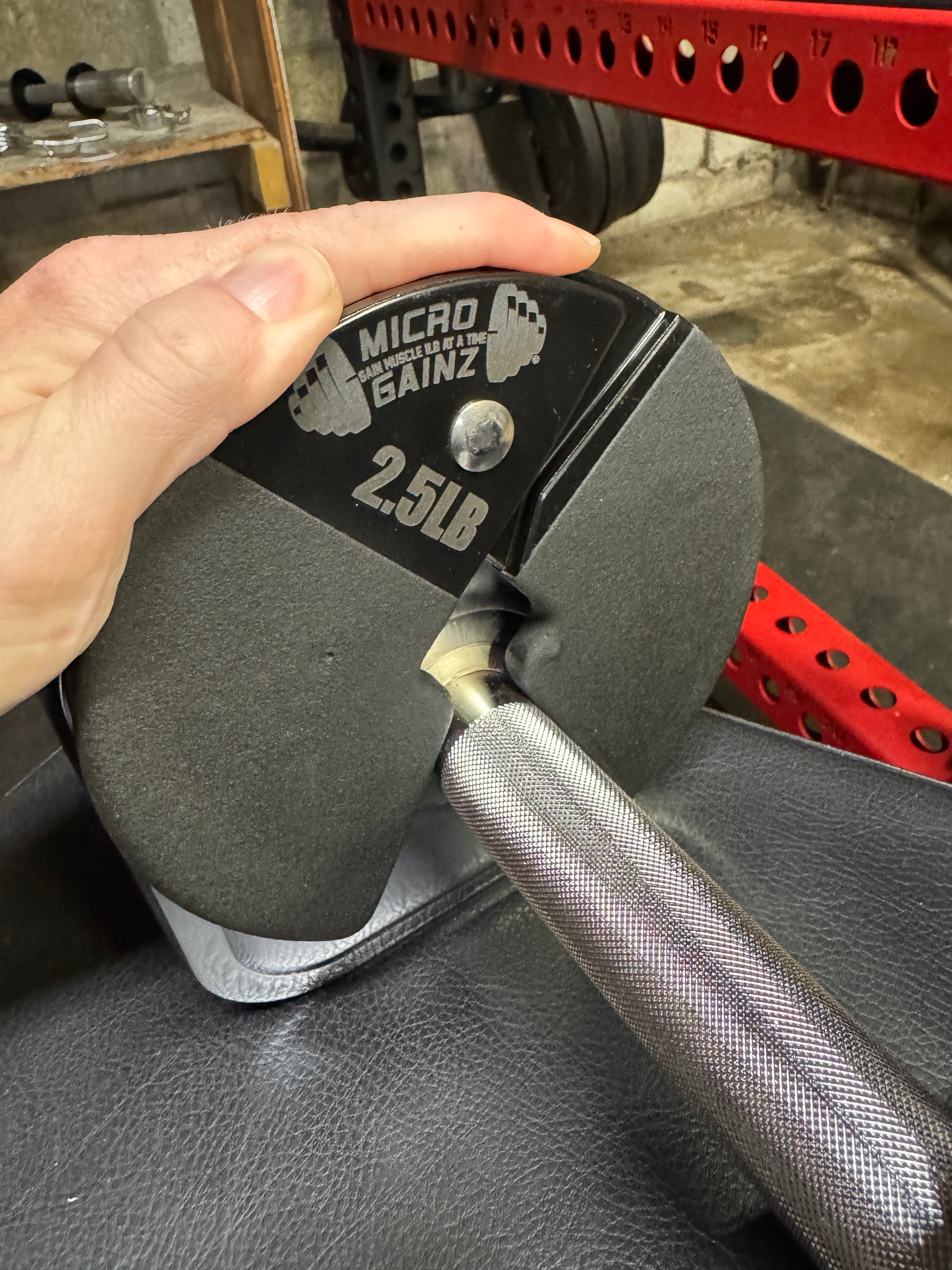 Micro Gain One Small Weight Increments Micro Gainz Red 2.5LB Dumbbell Fractional ...