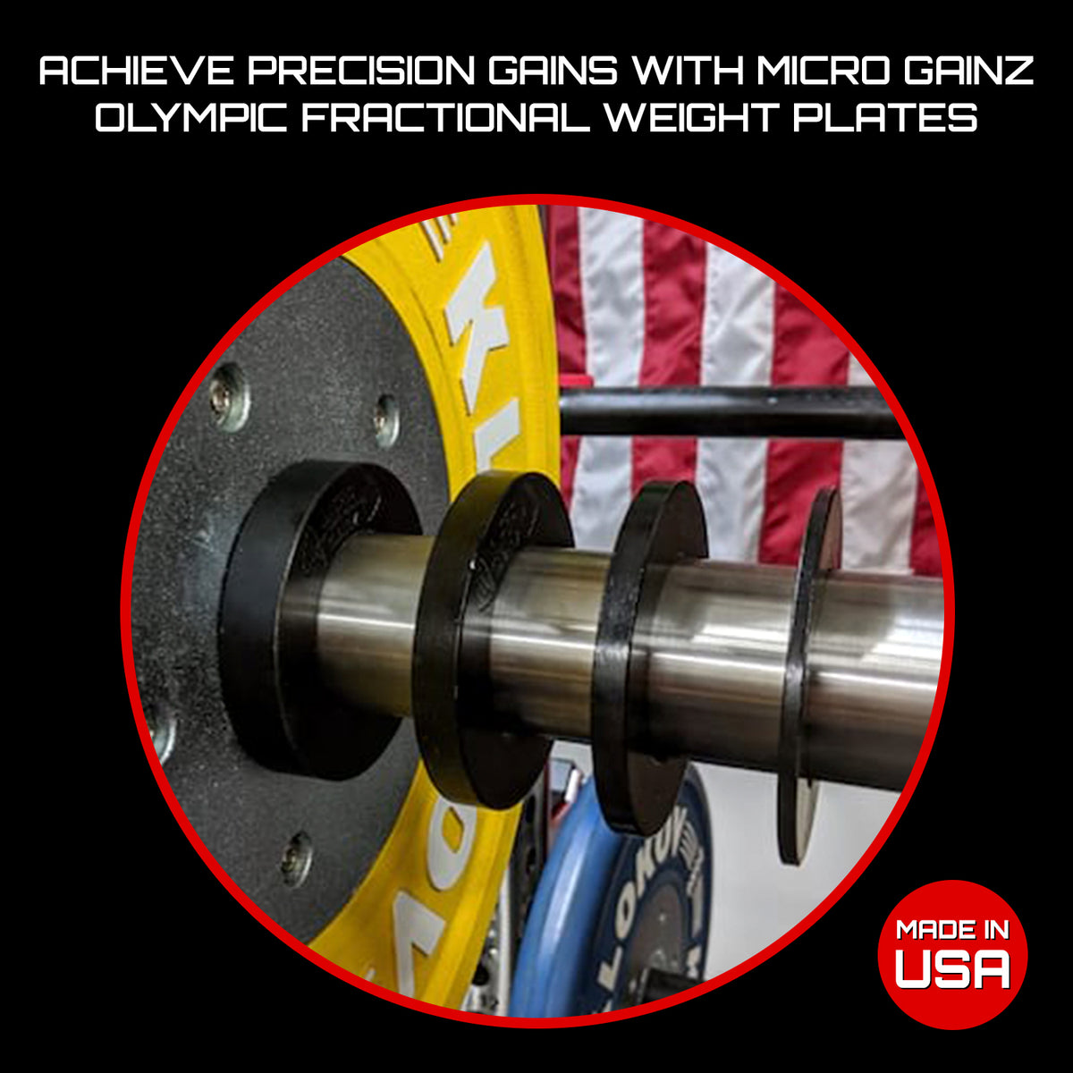 Micro Gain One Micro Gainz Olympic Size Fractional Weight Plates Set of 8 Plates .25L