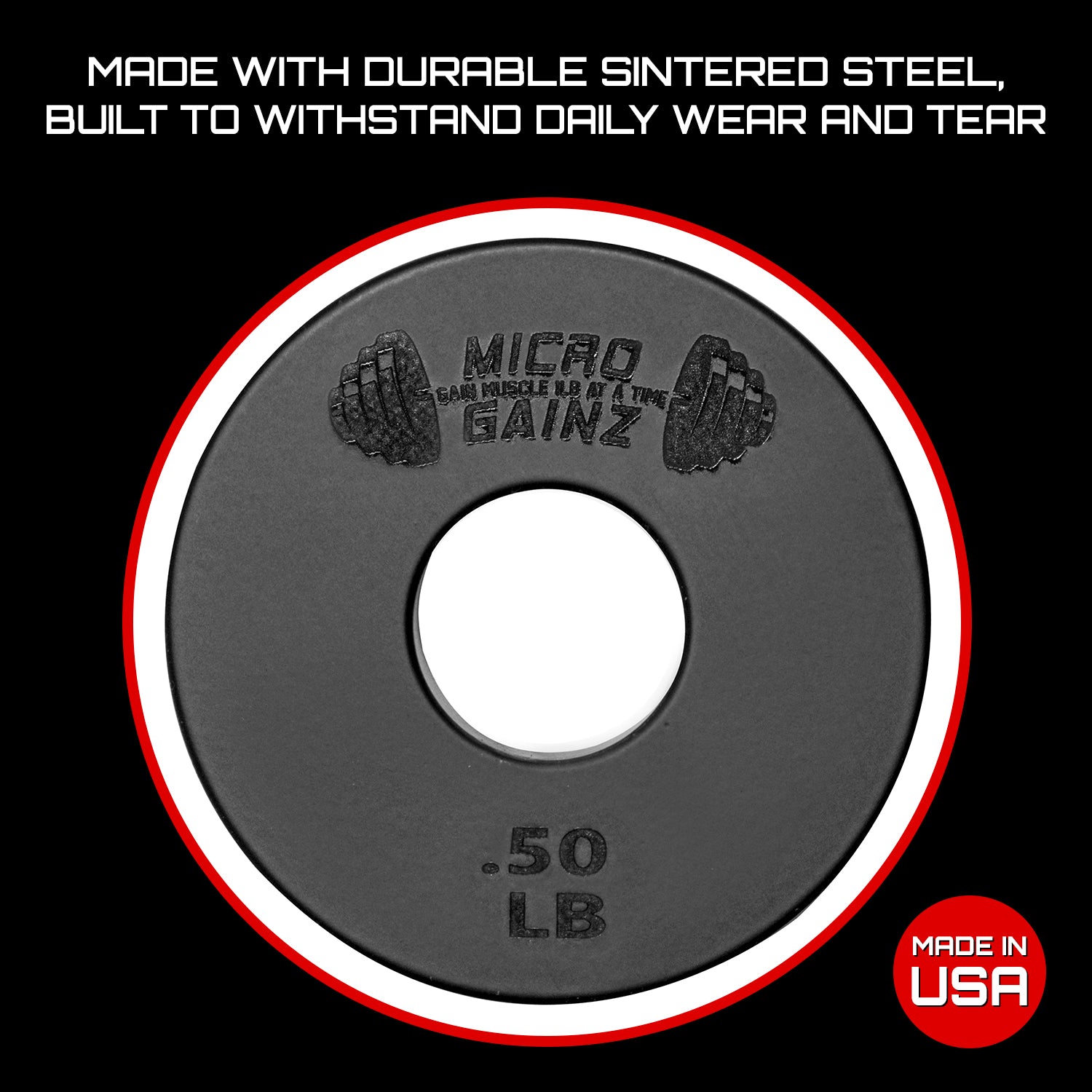 Micro Gainz Standard 1-Inch Center Hole Fractional Weight Plates Pair of .50LB Plates