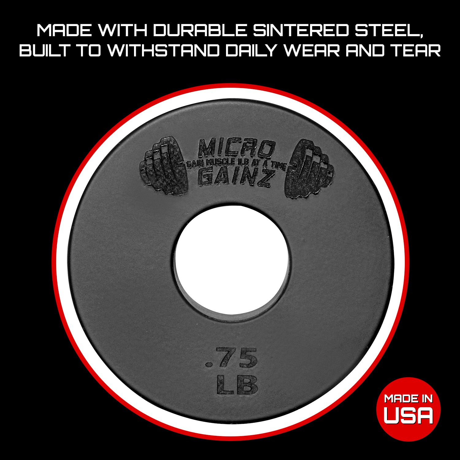 Micro Gainz Standard 1-Inch Center Hole Fractional Weight Plates Pair of .75LB Plates