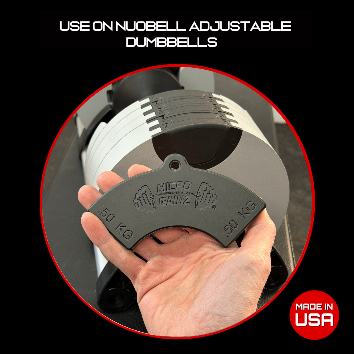 Micro Gainz .50KG Magnetic Weight Attachment for Nuobell Kilogram Adjustable Dumbbells