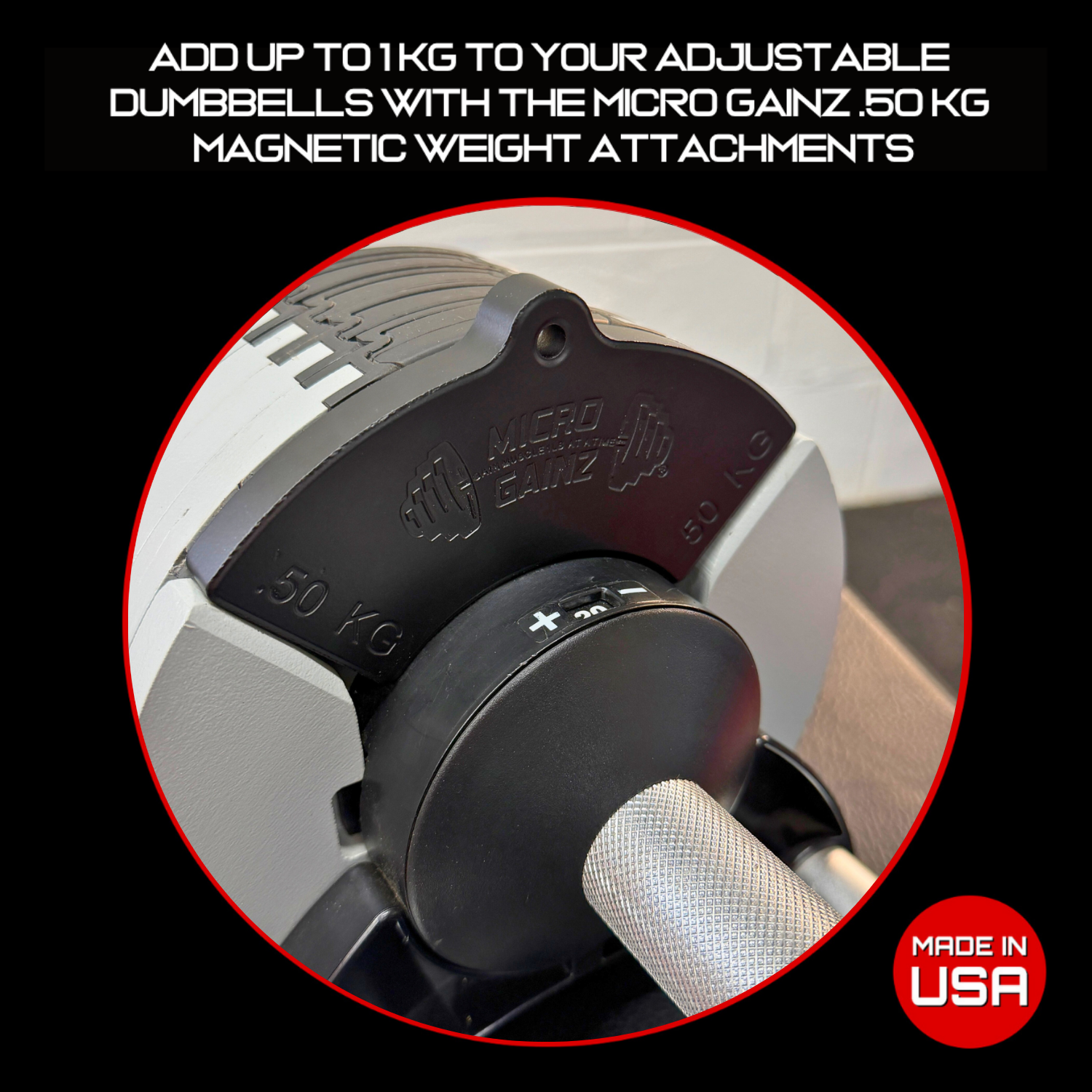 Micro Gainz .50KG Magnetic Weight Attachment for Nuobell Kilogram Adjustable Dumbbells