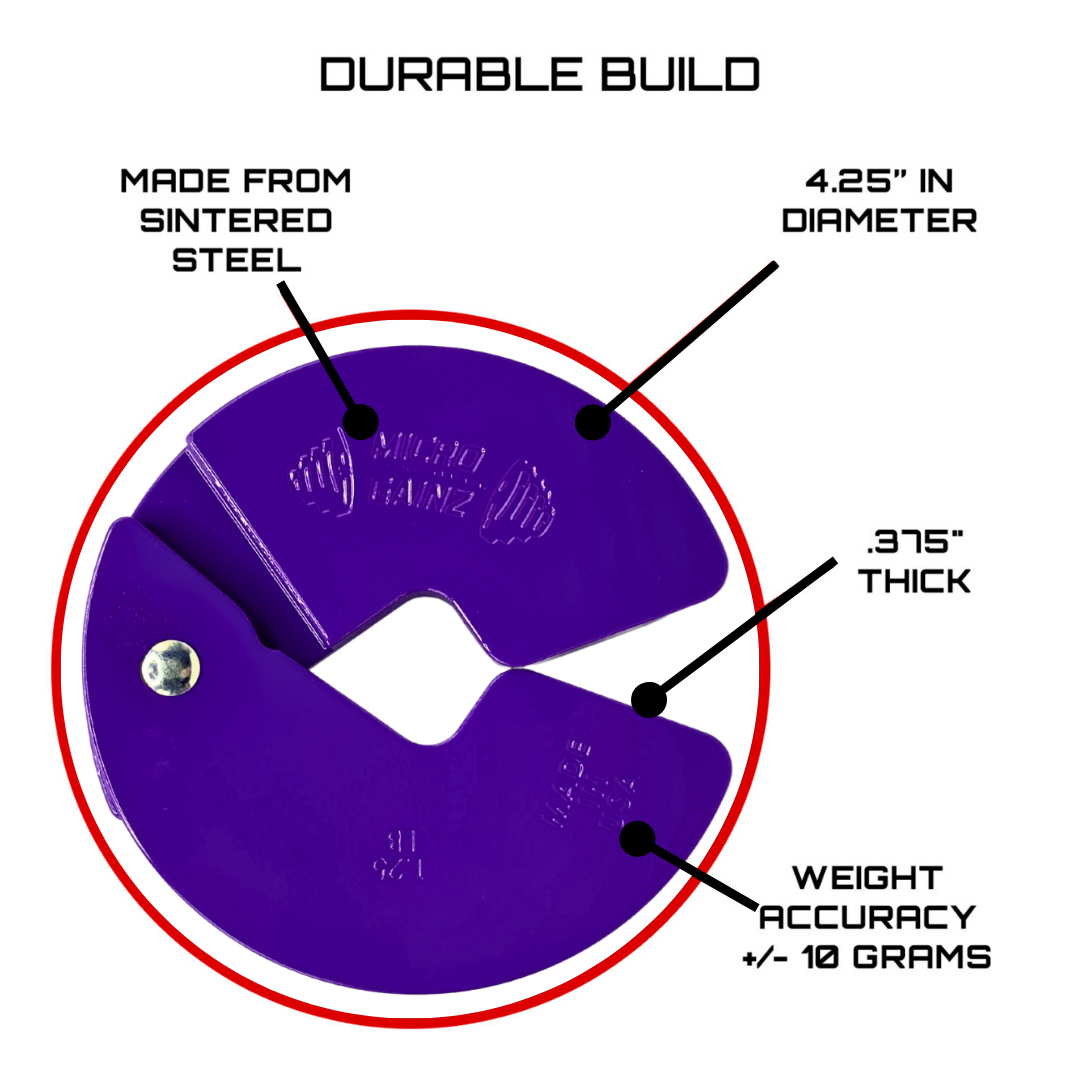 Micro Gainz Purple 1.25LB Dumbbell Fractional Weight Plates