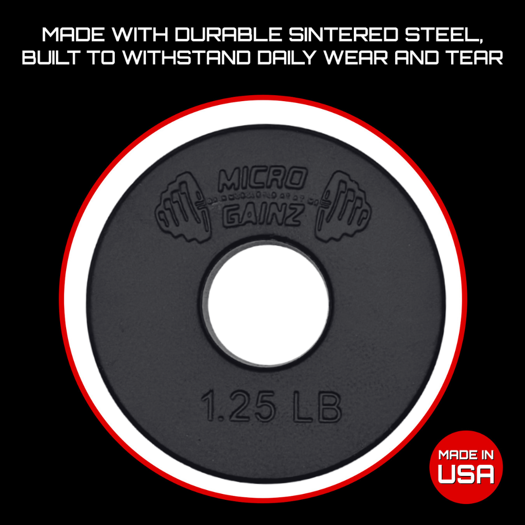 Micro Gainz Standard 1-Inch Center Hole Fractional Weight Plates Pair of 1.25LB Plates