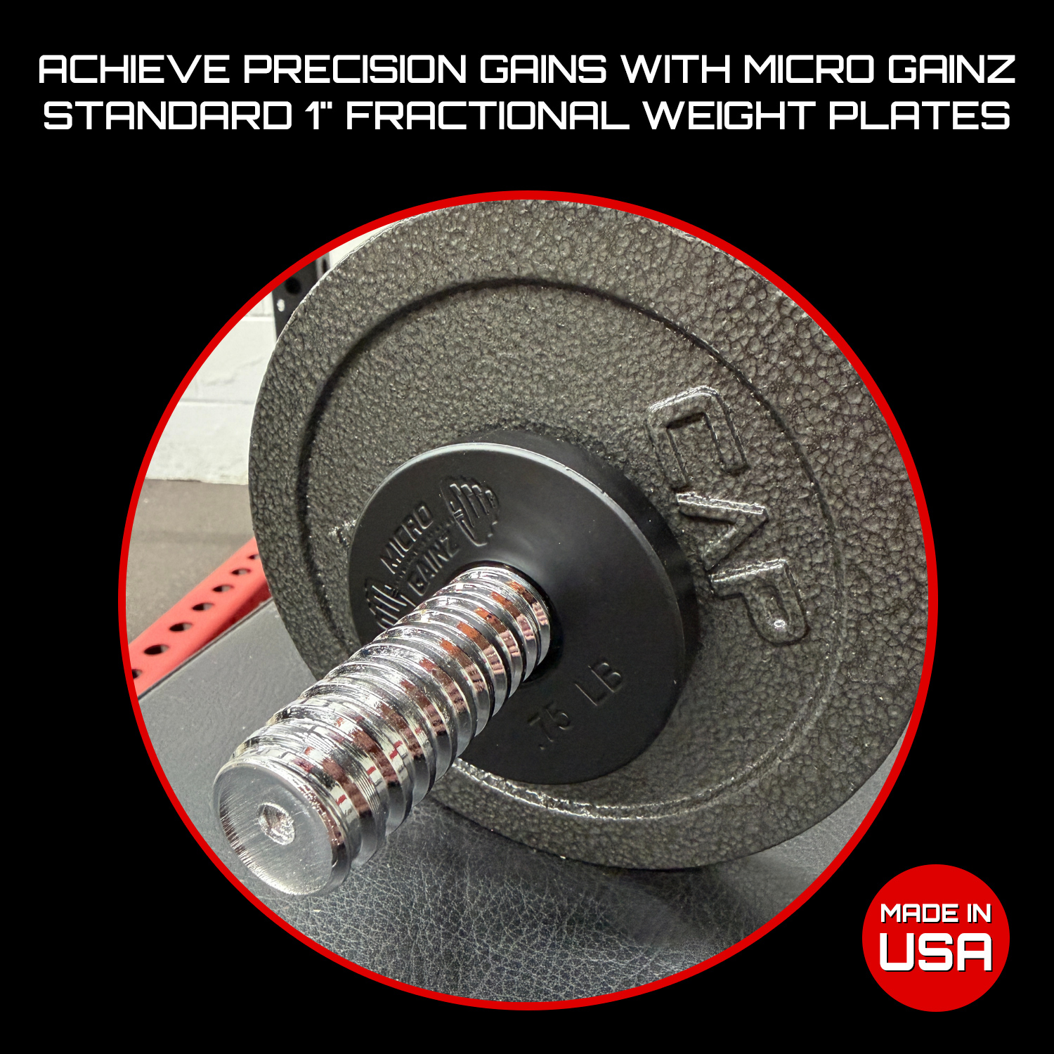 Micro Gainz Standard 1-Inch Center Hole Fractional Weight Plates Pair of .75LB Plates