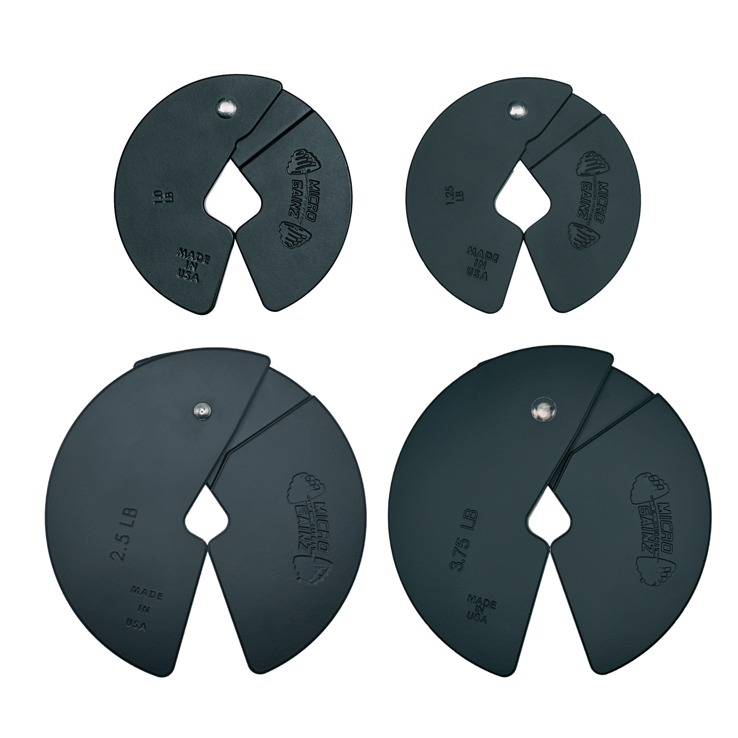 Micro Gainz Quad Pack of 1LB, 1.25LB, 2.5LB, & 3.75LB Dumbbell Fractional Weight Plates