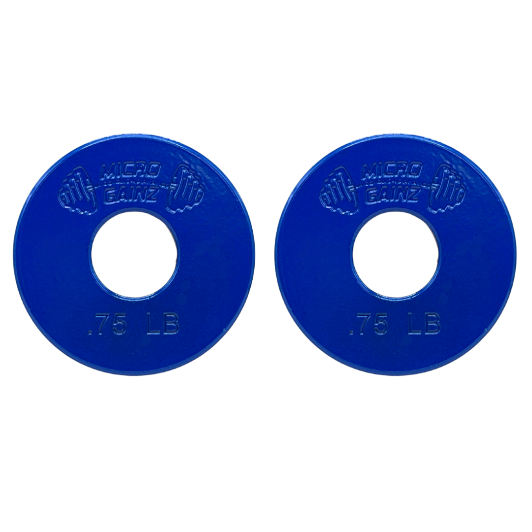 Micro Gainz Standard 1-Inch Center Hole Fractional Weight Plates Pair of .75LB Plates