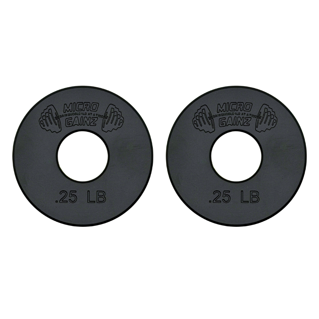Micro Gainz Standard 1-Inch Center Hole Fractional Weight Plates Pair of .25LB Plates