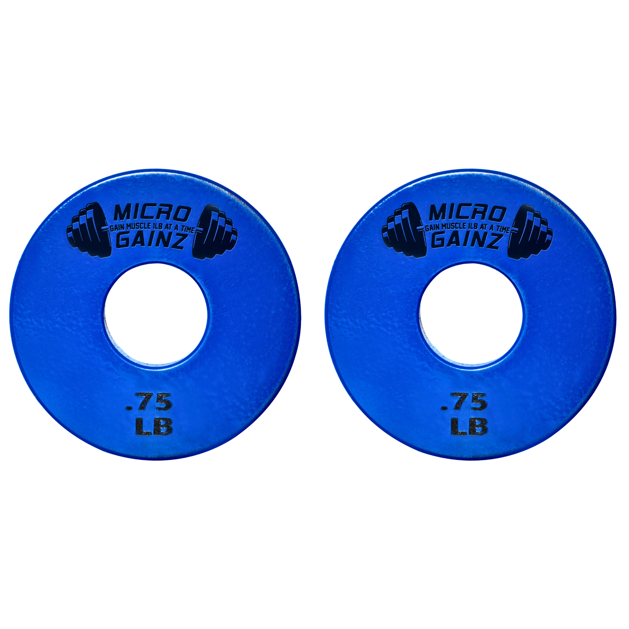 Micro Gainz Standard 1-Inch Center Hole Fractional Weight Plates Pair of Blue .75LB Plates (BLEMISHED SET)